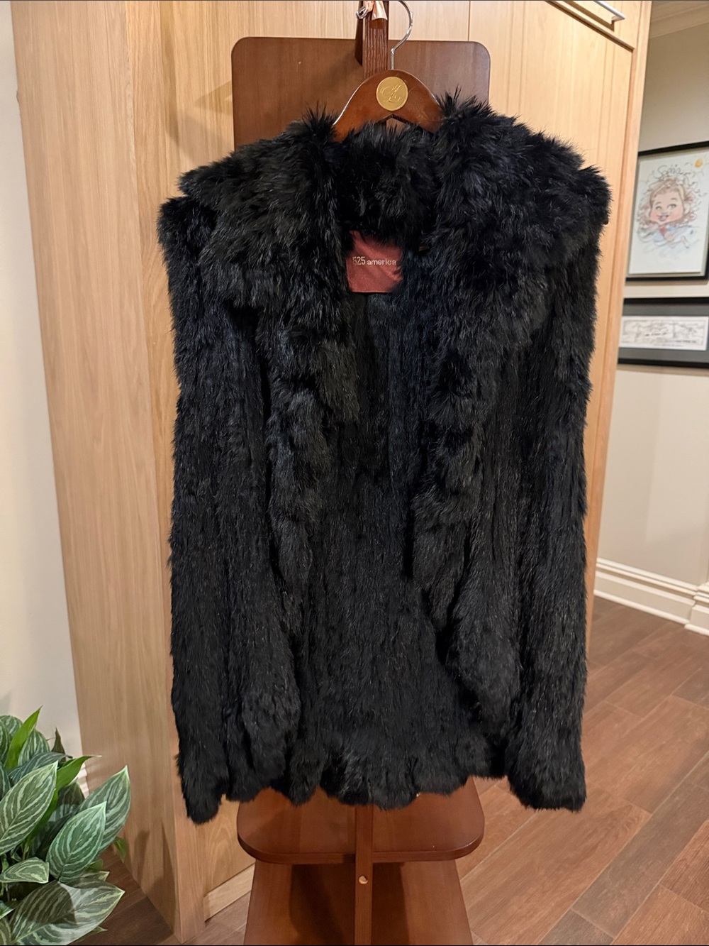 525 America REAL Rabbit fur jacket